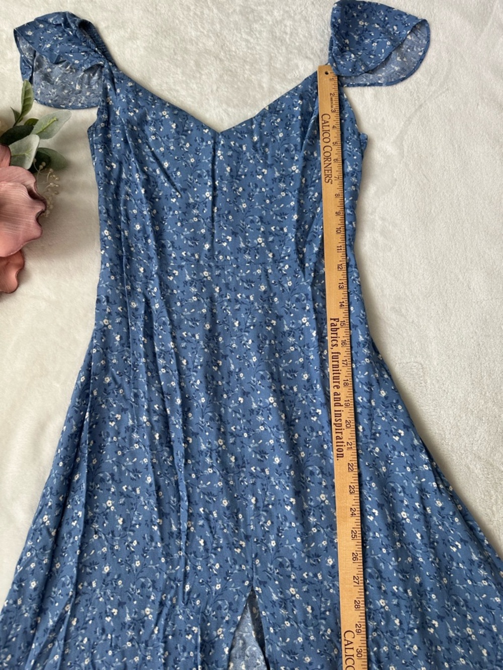 Reformation Baxley Midi Dress Eve Blue Ditsy Floral - Picture 11 of 13